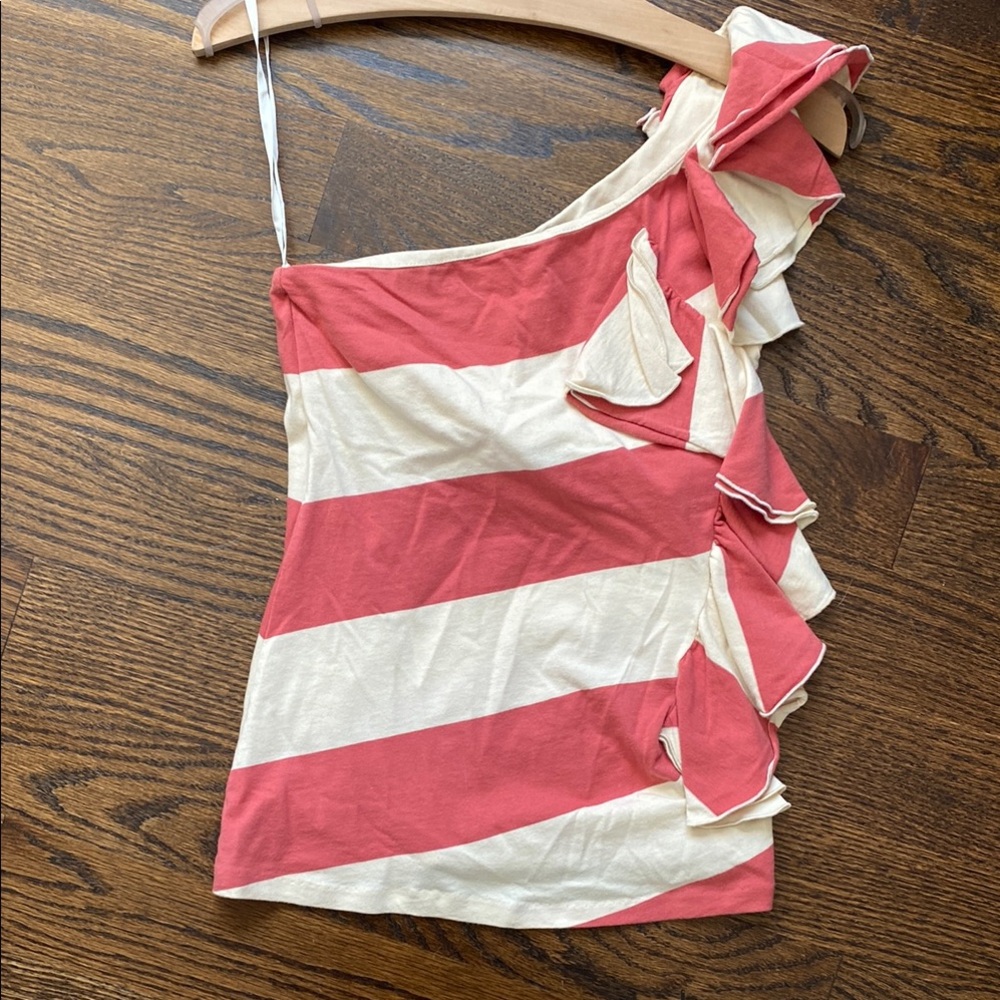 Ralph Lauren Rugby One Shoulder Classic Stripe Shirt